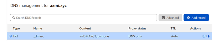 dmarc policy not enabled cloudflare