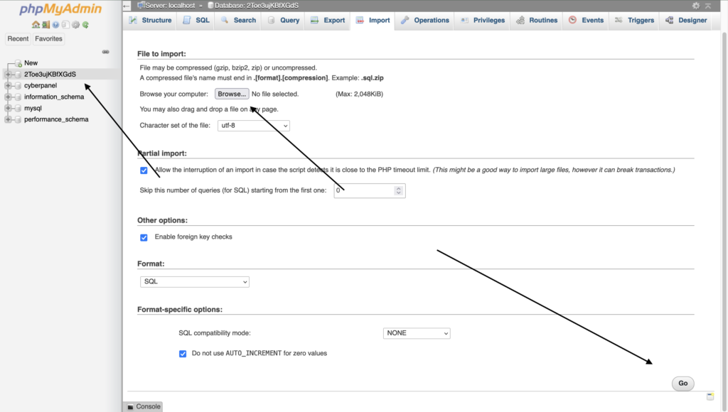 mysql restore from dump