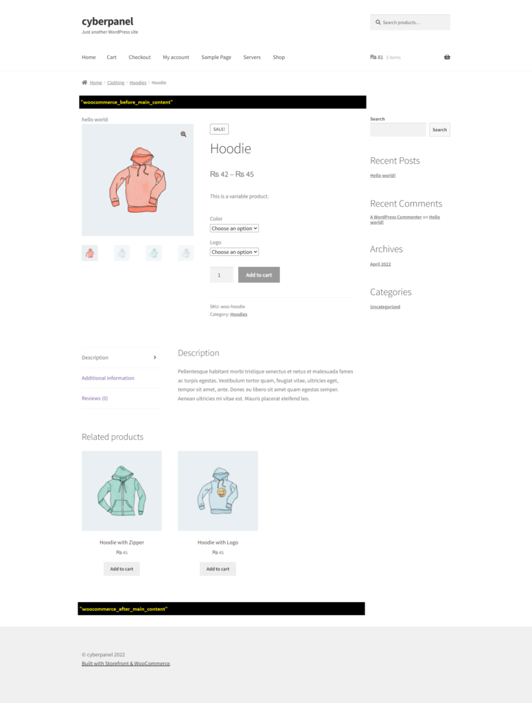 woocommerce hooks