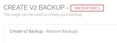 Create V2 Backup