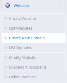 Select create new domain