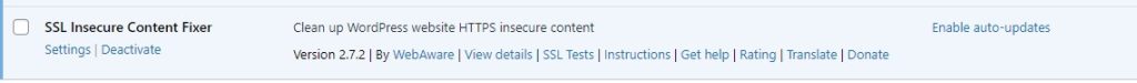 ssl insecure content fixer settings