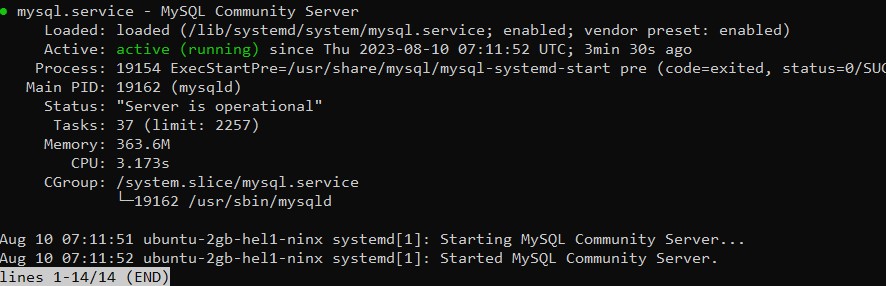 mysql status