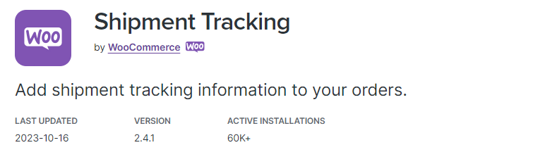 WooCommerce Shipment Tracking