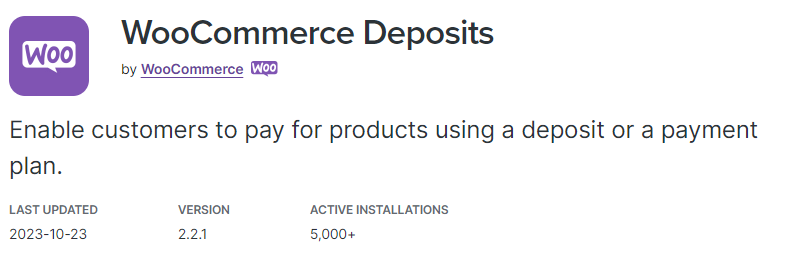 woocommerce deposits